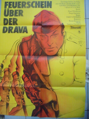 591 DDR A1 FILMPLAKAT 1975 FEUERSCHEIN ÜBER DER DRAVA  SAREWO NAD DRAWA