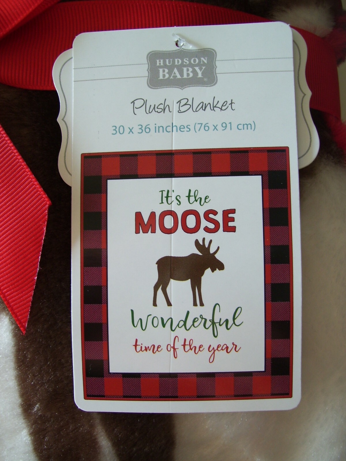 Hudson Baby It's The Moose Wonderful Time of The Year Christmas Baby Blanket