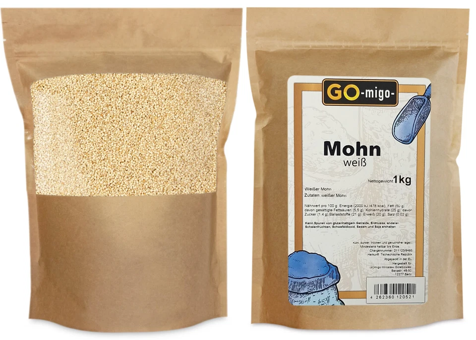 1kg Mohn Weiß Premium Qualität 1000g - Bild 2 von 3