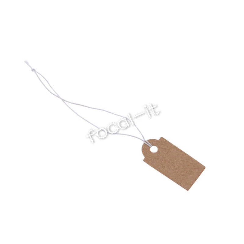 100PC Kraft Paper Blank Labels Pricing String Tags Hangtag Retail Store Supplies - Image 4 of 4