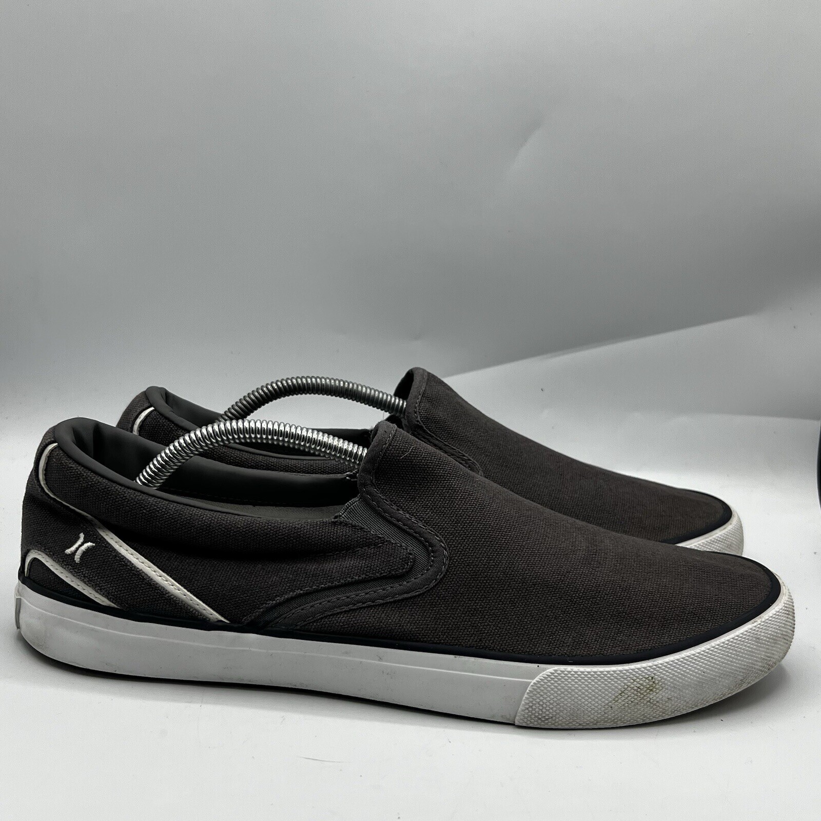 SAOLA Scarpe da skateboard Hurley da uomo Arlo slip on in tela grigia taglia 11 sneaker