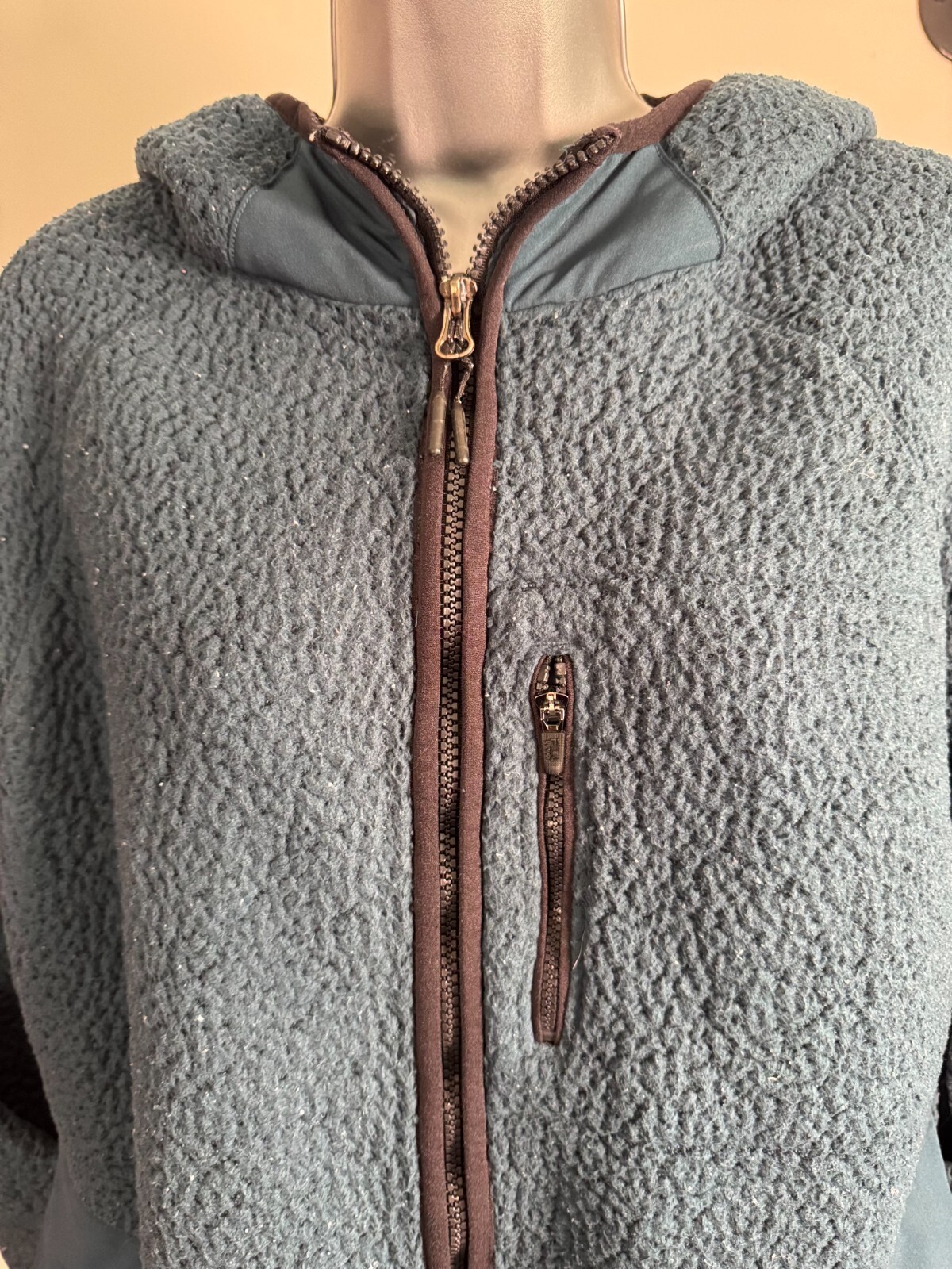 Felpa con cappuccio vintage FILA Sport Sherpa pile donna grande