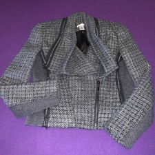 Cache Jacket Grey Charcoal with Chiffon Chain Trim 6