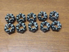 Slotted Castle Nut 9/16"-18 Grade 5 Plain Finish Steel Round ~ Qty 10
