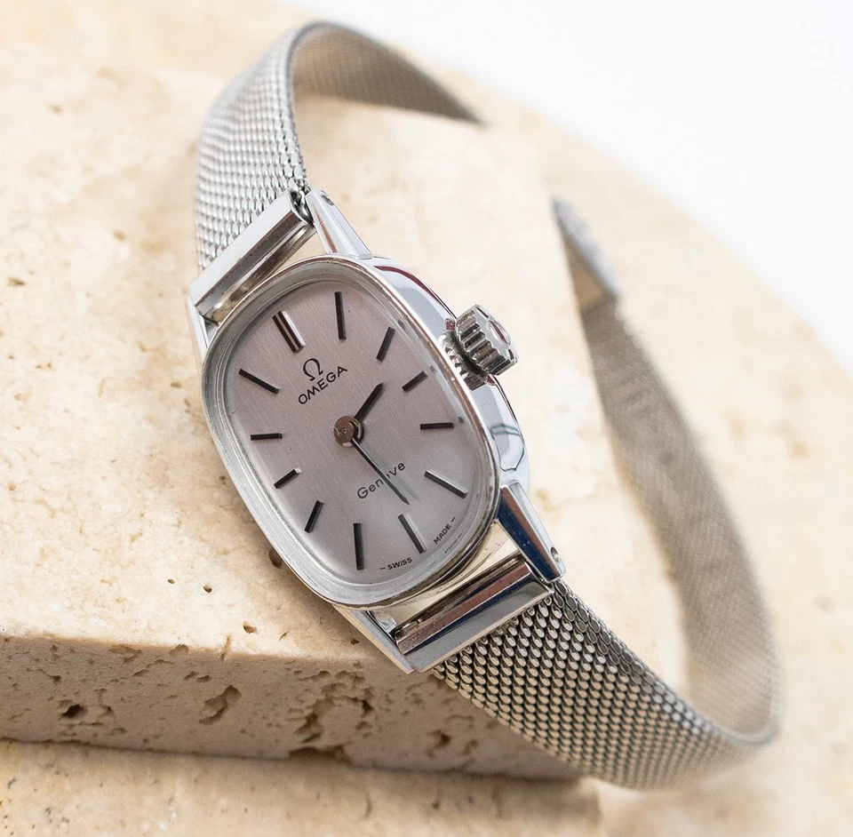OMEGA GENEVE OVAL DAMENUHR WATCH UHR ARMBANDUHR HANDAUFZUG ELEGANT LUXUS +BOX - Bild 3 von 4