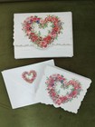 9 Carol Wilson Fine Arts Embossed Blank Note Cards+Envelopes: Rose Heart Wreath — photo 1