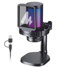 DGM20 RGB USB Gaming Microphone Condenser Mic with Noise Reduction Mute