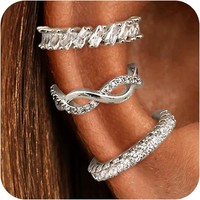 Ear Cuff Ohrringe Set Ohne Piercing Clip Ohrklemmen Verstellbar 3 StüCk Damen