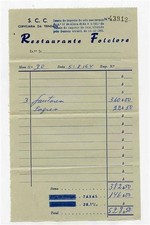 Restaurante Folclore Guest Receipt Cervejaria Da Trindade Lisbon Portugal 1964