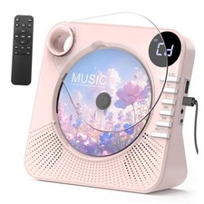 CD Player with HiFi Dual Speaker Bluetooth/USB/AUX Mode for Home Pink