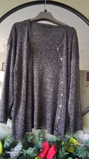 GEORGE SILVER LUREX CARDIGAN SIZE 16/18