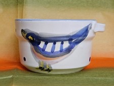 RARE Vintage M A Hadley STYLE Pottery BIRD  dip condiment bowl spreader handle