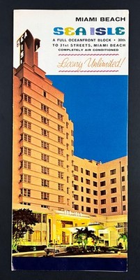 1960s Sea Isle Hotel Miami Beach Florida Retro Resort FL Vintage Travel Brochure