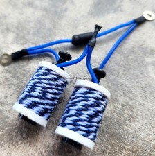 1.25" 8-32 Tattoo Machine 8 Wrap Coils White washers Navy White Twine Neon Blue