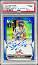 2023 Bowman Chrome 1st Auto Spencer Jones #CPA-SJ Blue Refractor /150 PSA 9