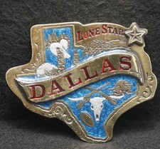 XC21145 VINTAGE 1985  DALLAS, TEXAS LONE STAR  STATE COMMEMORATIVE BELT BUCKLE