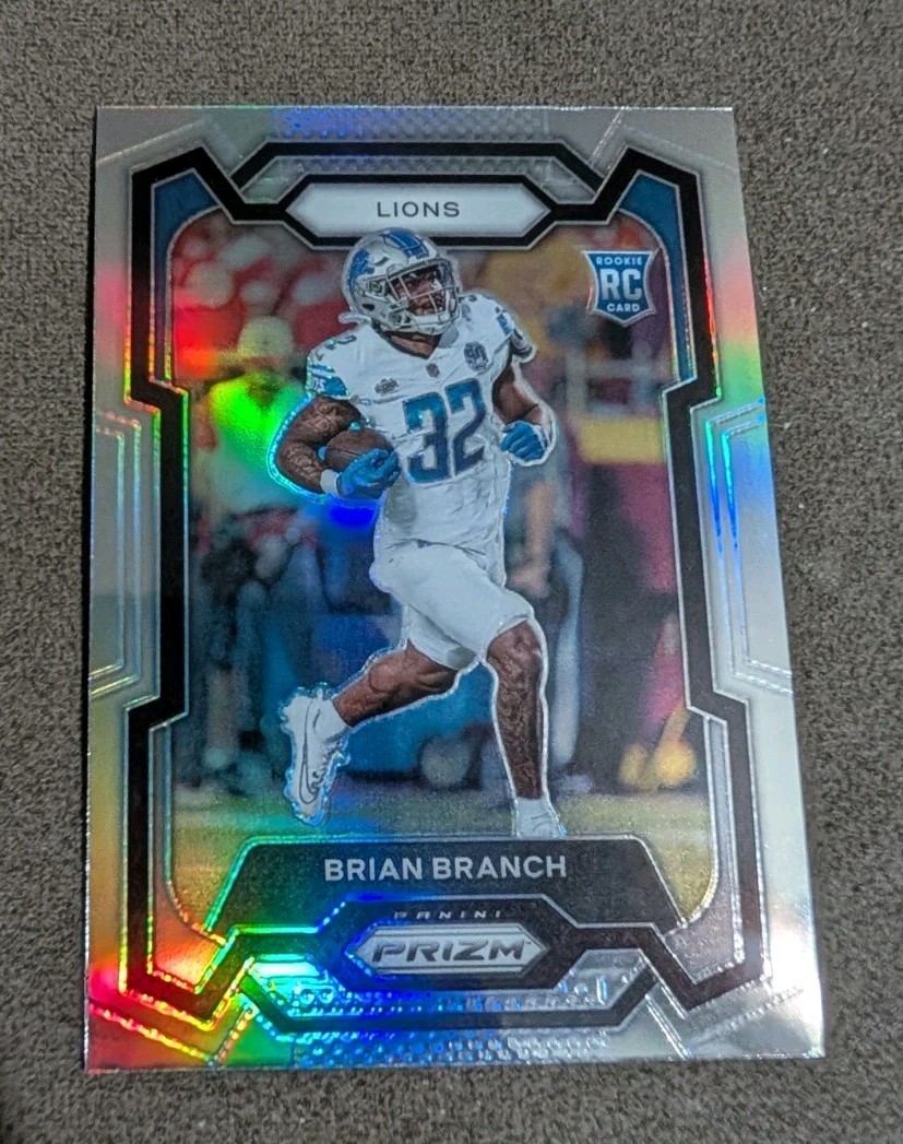 2023 Panini Prizm #328 Brian Branch Holo/Silver Rookie Detroit Lions