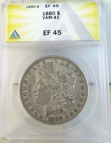 1880 Morgan dollar ANACS XF45 *VAM 41 8/7 checkmark Hot50* BR