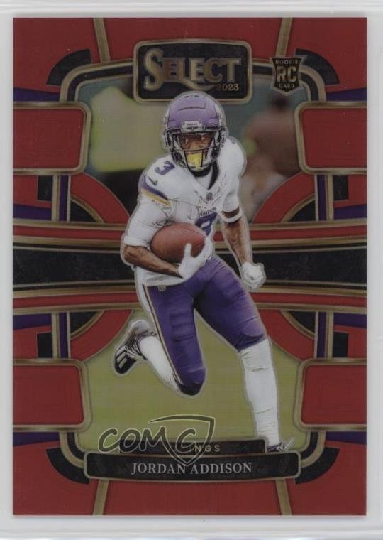 2023 Panini Select Concourse Red Prizm 51/99 Jordan Addison #66 rf2