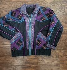 Vintage East West Jacket Women S Floral Nylon Windbreaker Full Zip 80s 90s