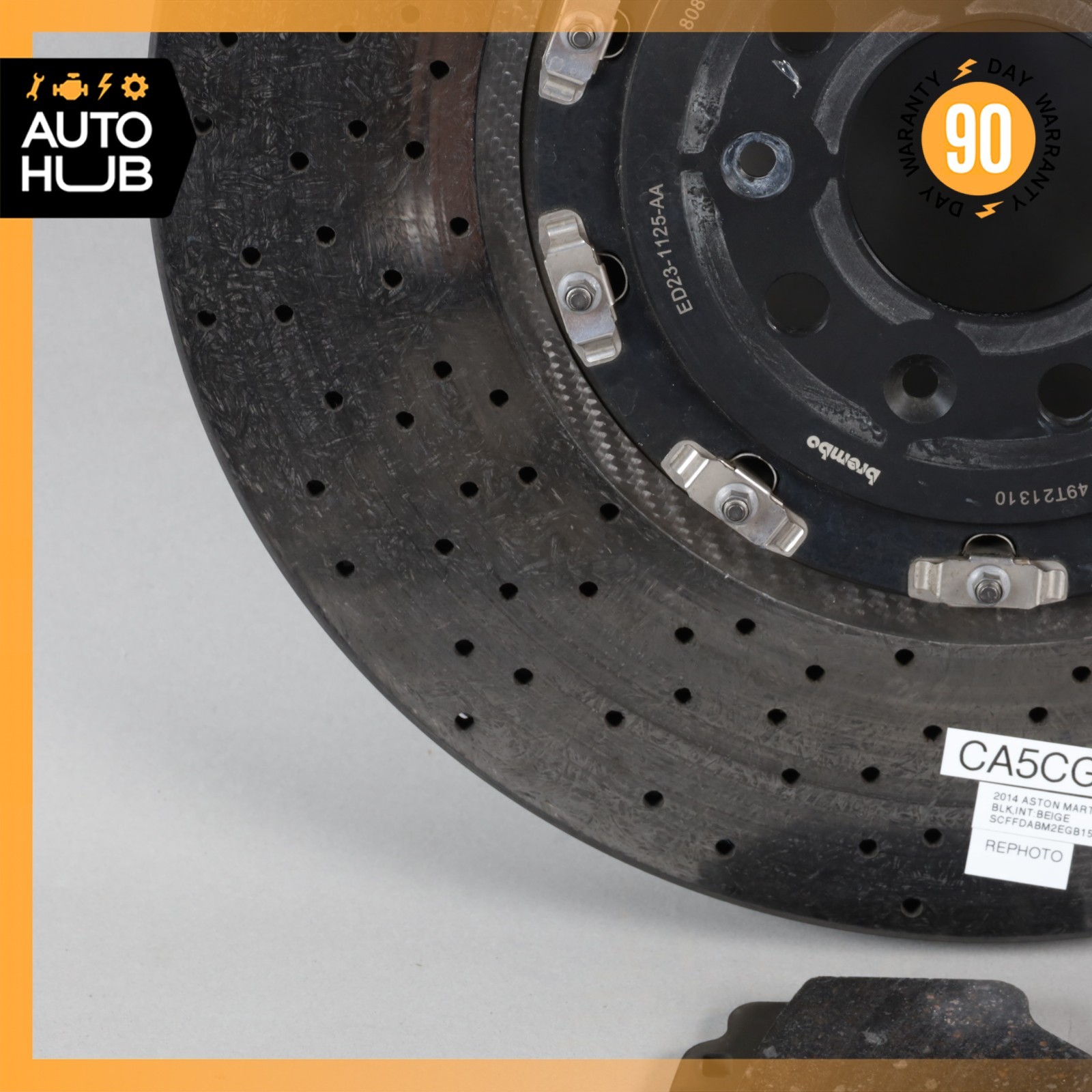 08-16 Aston Martin DB9 DBS Front Carbon Ceramic Brake Rotor ED231125AA OEM 22k