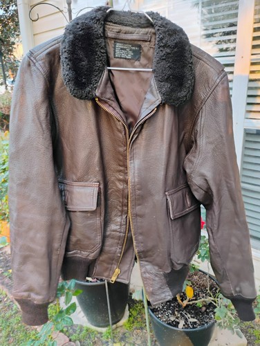 USN Military G-1 Intermediate Leather Flight Jacket Brills 42 Vietnam