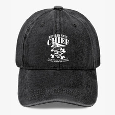 Retired Navy Chief Hat Veteran Military Skull Dad Cap Adjustable Unisex Cotton