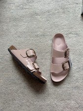 NEW Birkenstock Arizona Big Buckle High Shine Light Rose 40 9-9.5 Leather Narrow