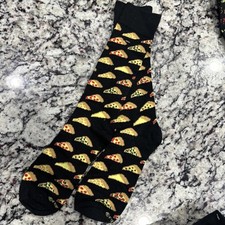 2 Pair Of Men's Socks Pizza Slice Novelty