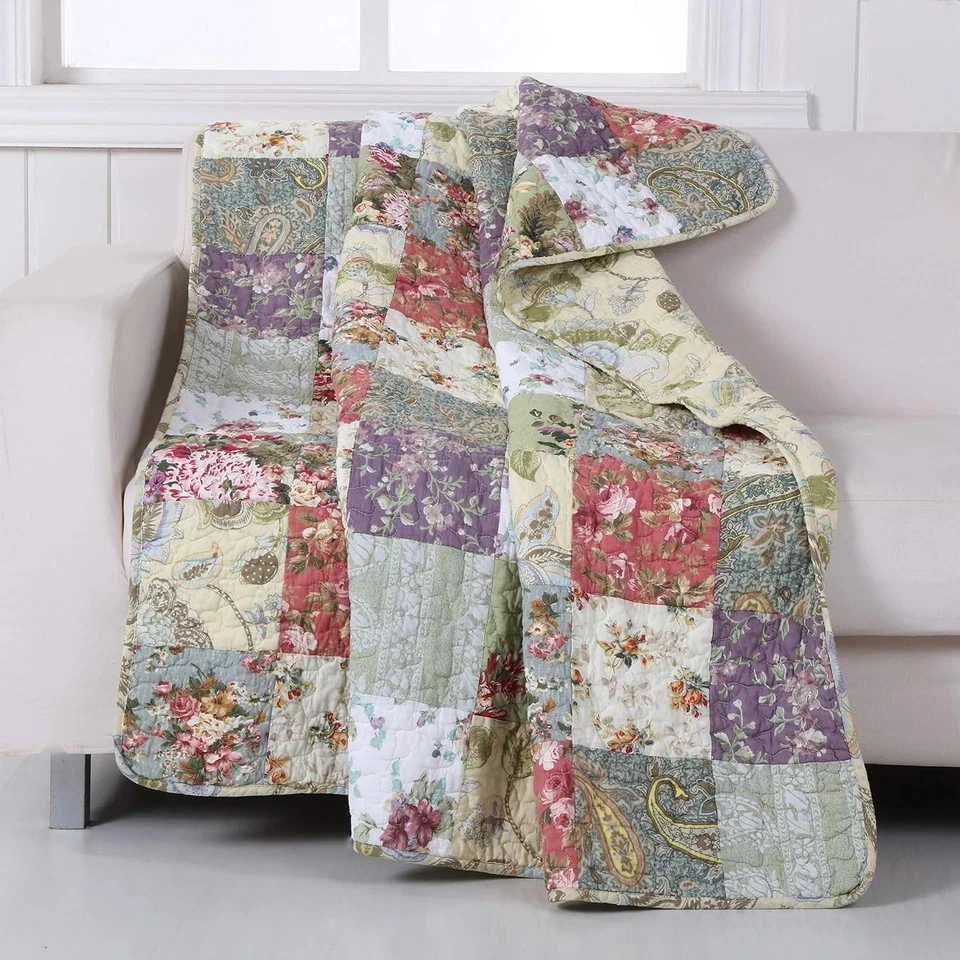 Blooming Prairie Quilted Patchwork Throw - Image 2 of 4