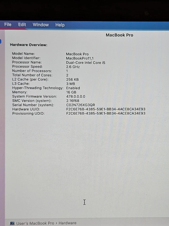 MacBook Pro Retina 13-inch Mid 2014 Intel Core i5 2.6GHz, 16GB RAM, 256GB SSD - Image 3 of 4