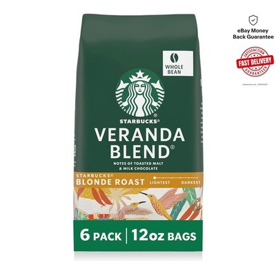 Starbucks Whole Coffee Beans, Starbucks Blonde Roast Hot or Iced Coffee, Vera...