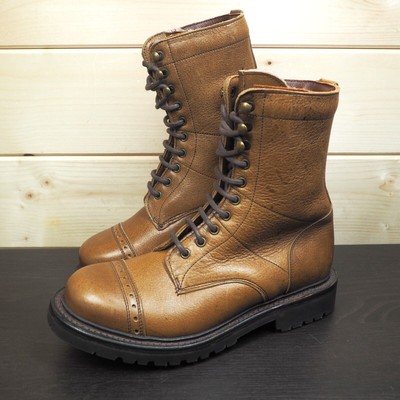 Cheaney Johnson halbhohe Damen-Derby-Stiefel UK 3 Militärstil hergestellt in England