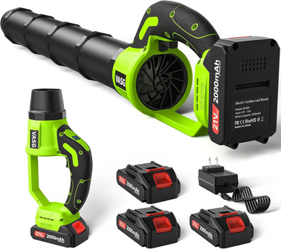 Leaf Blower Cordless, 3 X 21V Batteries & Fast Charger Set, Variable Speed Mode,