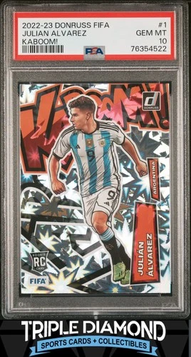 2022 Panini Donruss FIFA Julian Alvarez Rookie Kaboom! SP Case Hit PSA 10 J604