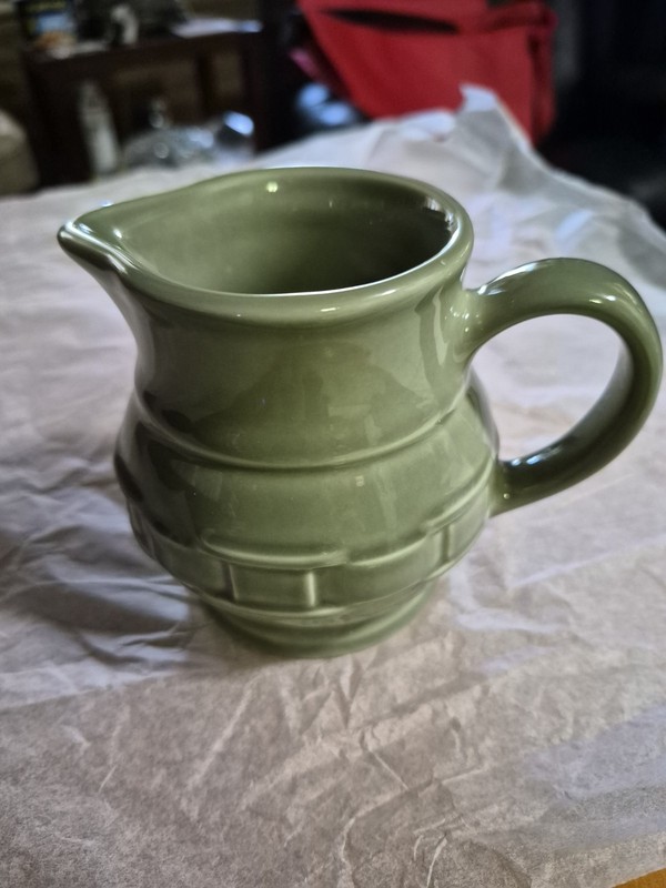 LONGABERGER GREEN PITCHER/CREAMER WOVEN TRADITUONS