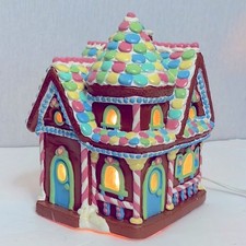 Pastel Colorful Clay Gingerbread Lightup House Decor
