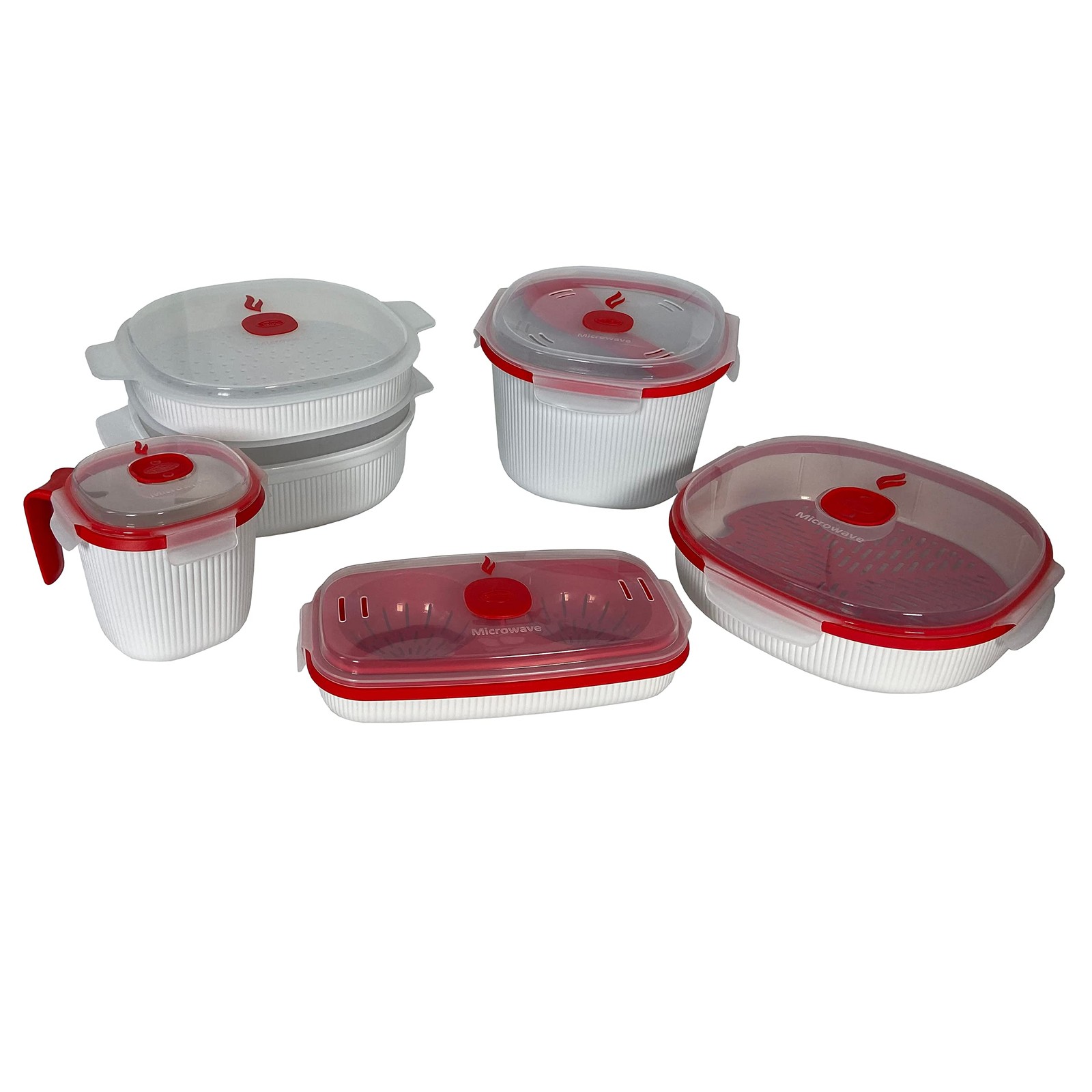 Snips Set 5 Pezzi Microonde: Vaporiera 2L 4L e Cuociriso Made in Italy