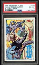1966 TOPPS USA BATMAN B Series BLUE BAT BACK #42 Inhospitable Hatter PSA 7 NM