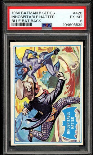 1966 Topps Batman Blue Bat #42B Inhospitable Hatter!