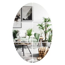 6Pack Acrylic Mirror Wall Stickers,Oval Mirrors Tiles Self Adhesive, Unbreaka...