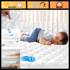 Waterproof Fitted Crib Mattress Protector Pad - Noiseless, Absorbent, Quilted, 5