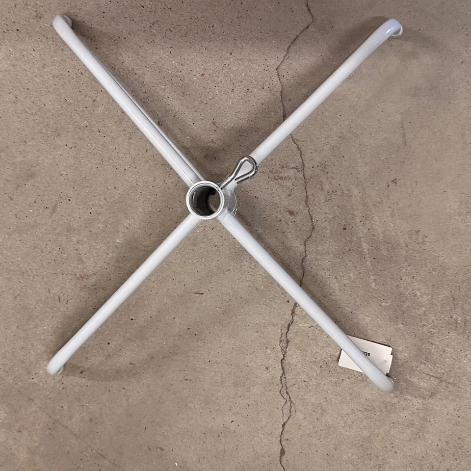 White Metal Christmas Tree Stand Folding Base Holiday Decoration Display - Image 3 of 4