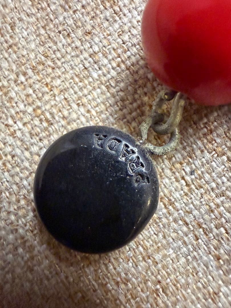 PRADA Doll Keychain Red/Black Large Bag Charm Used thumbnail 5