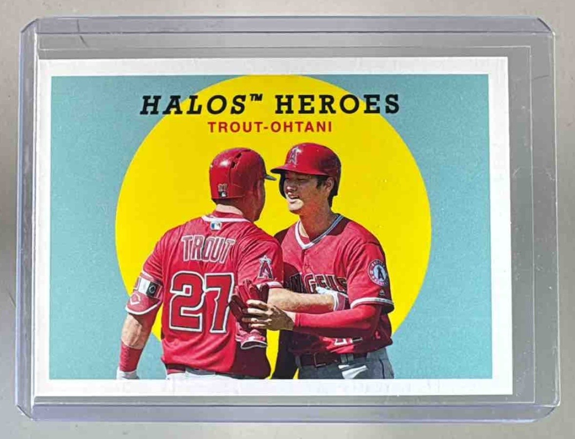 Shohei Ohtani Mike Trout 2018 Topps Archives #303 Halos Heroes