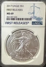 2017 Silver American Eagle 1oz Coin NGC MS-69 First Releases