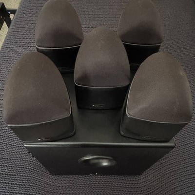 Mirage Nanosat Speakers x5 BLK  5.1 + Subwoofer Black S8 Surround w extra wire