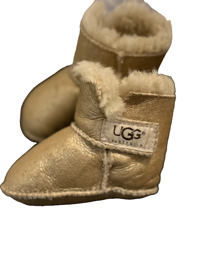 Ugg Bebé Infante Botas Botines Niñas Dorado Talla Pequeña 0-6 Meses Foto 2 de 4