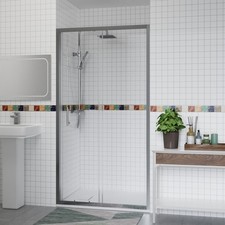 Single Sliding Door Walk in Shower Enclosure 6mm Framed Glass with Tray&Waste