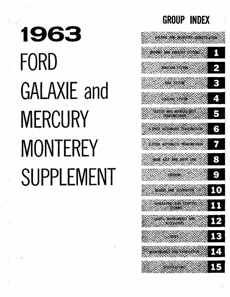 Manual de servicio para Ford Galaxie 1962-1963 Foto 3 de 4